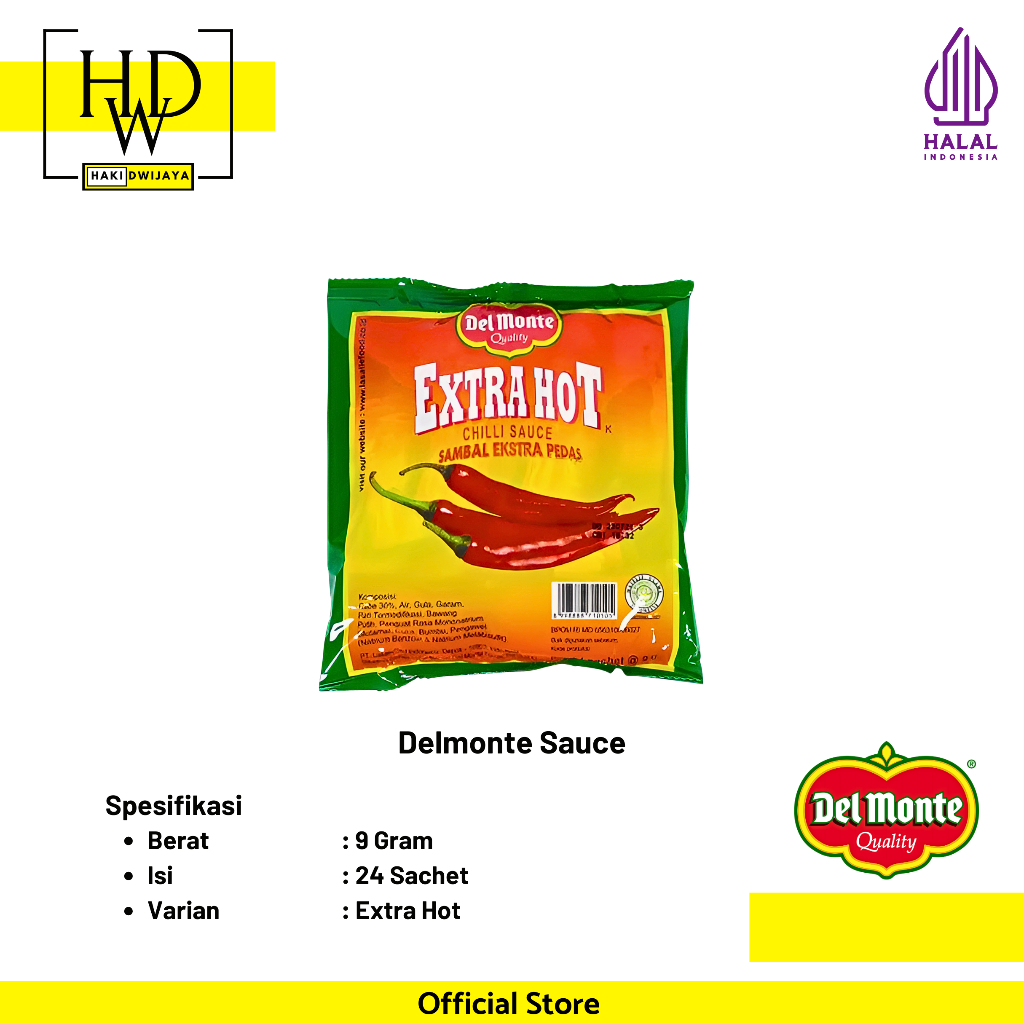 

[24x9gr] Delmonte Saus Sambal Extra Hot Sachet