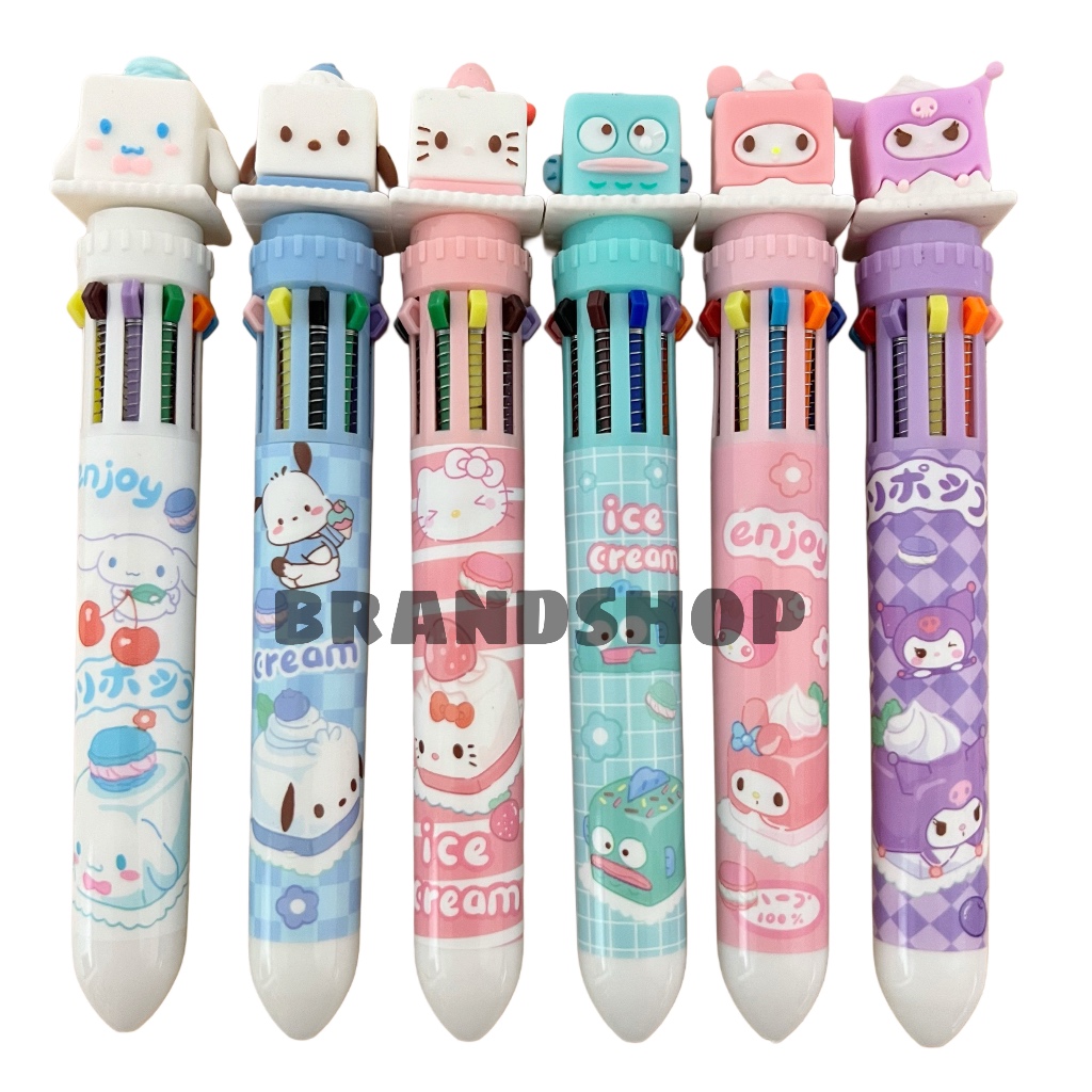 

Pulpen Anak 3D 10 Warna Cinnamoroll Hello Kitty My Melody Kuromi Pen Gel Cetek Lucu Karakter Kartun 0.5mm