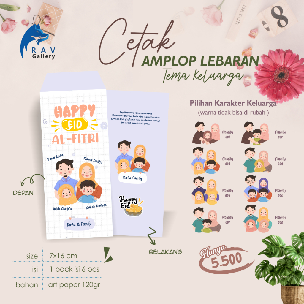 

Amplop Lebaran / angpau lebaran / amplop tema keluarga / amplop cutome