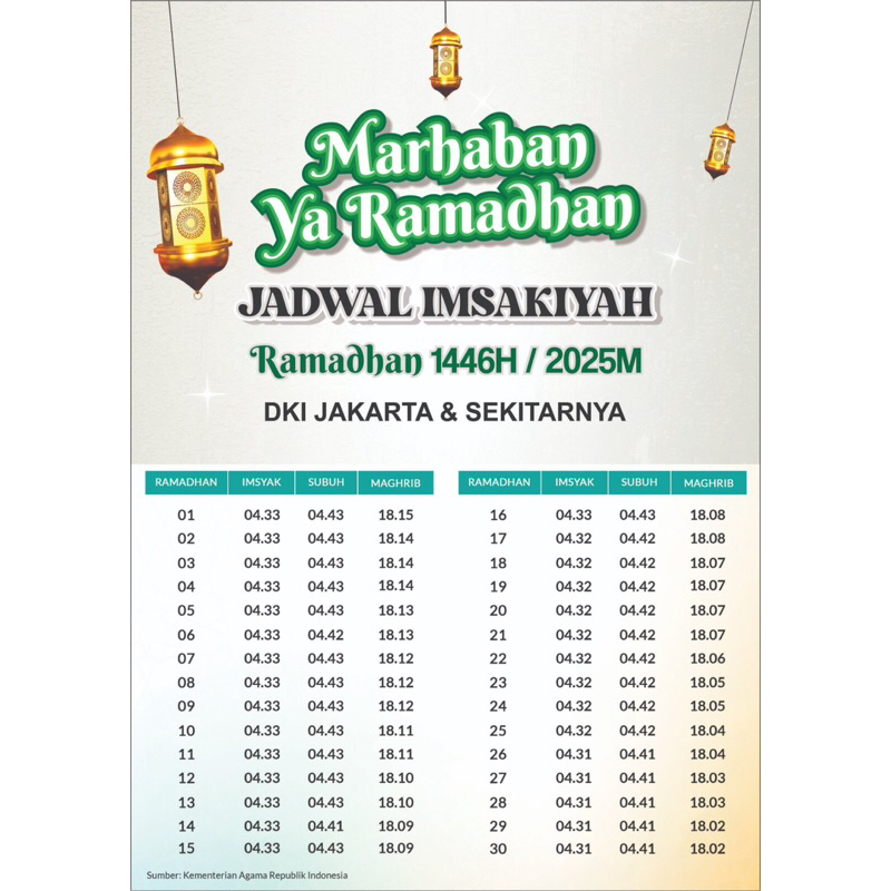 POSTER JADWAL IMSAKIYAH RAMADHAN 1446H/2025
