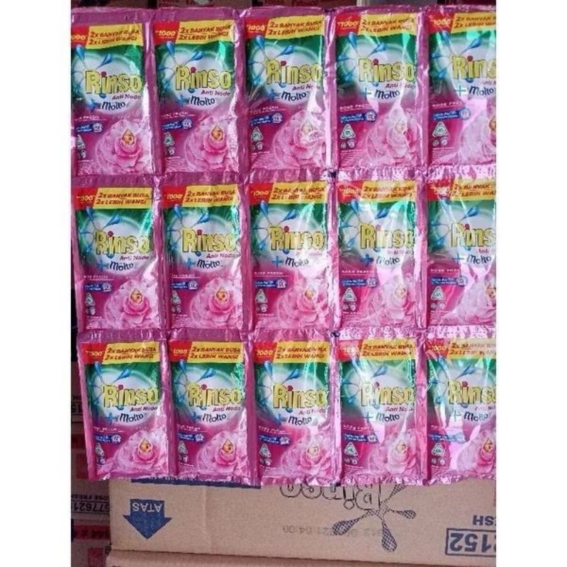 Rinso cair 500an 1 renceng 12 sachet