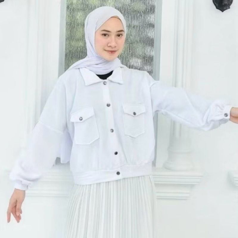 Jaket Wanita Olin Button Fashion Outer Baju Sweater Atasan