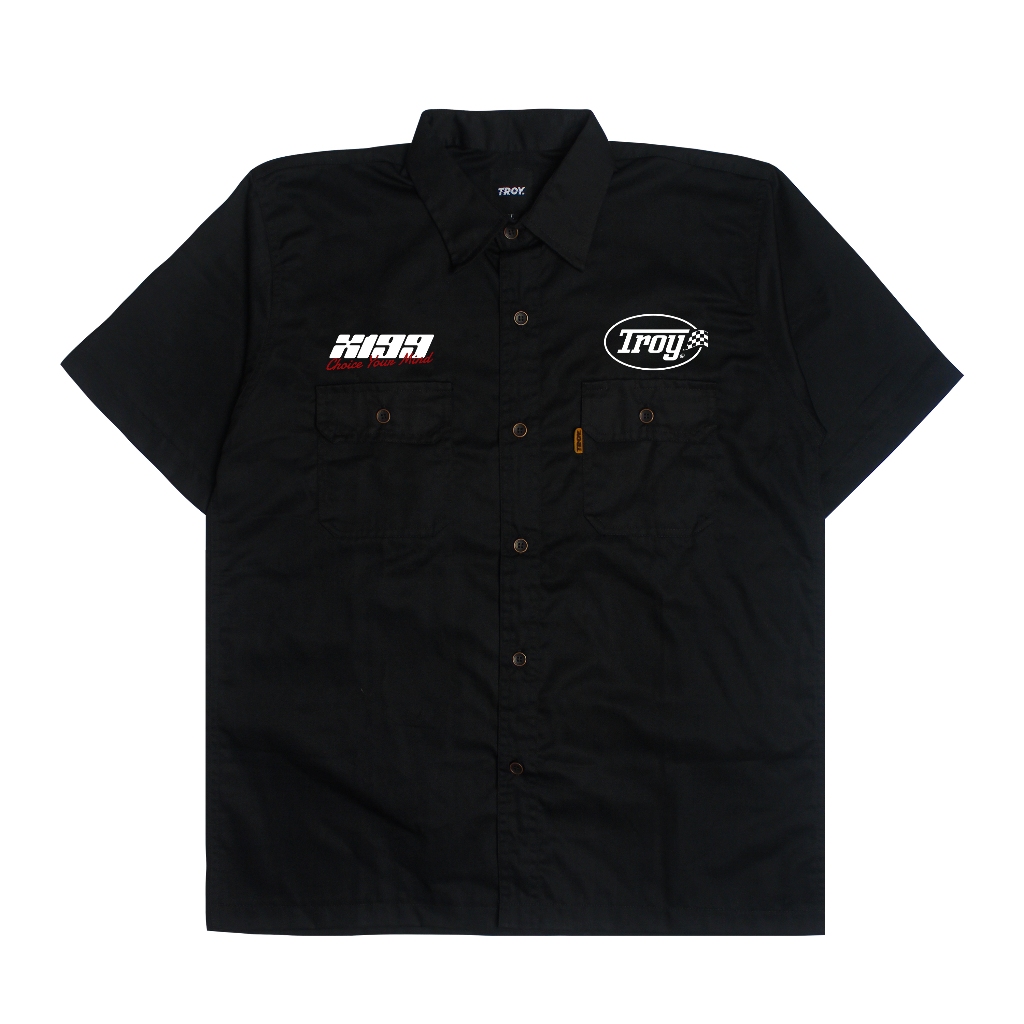 Troy Company Work Shirt Workwear Black Choice Your Mind - Kemeja Kerja Workshirt Hitam WSP 3045