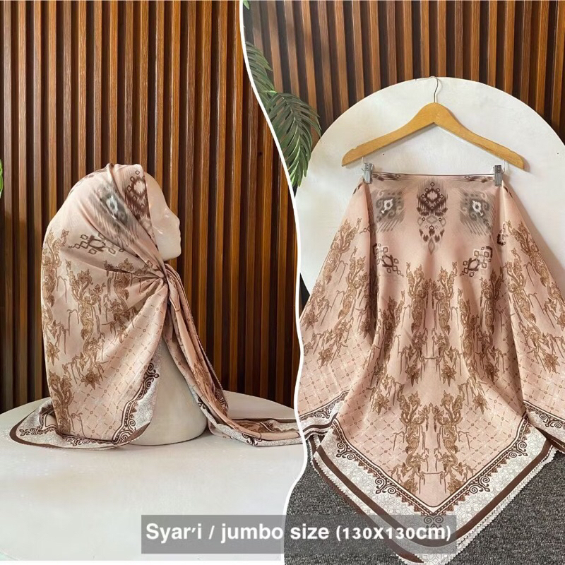 Hijab Voal Motif Syar'i / Voal Motif Jumbo / Voal Motif Syari / Voal Motif Size 130 x 130