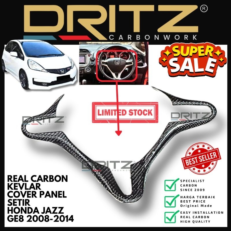 Asli Carbon Kevlar Cover Panel Stir Mobil HONDA JAZZ GE8 & HONDA CITY & HONDA CIVIC FD Aksesoris Kar