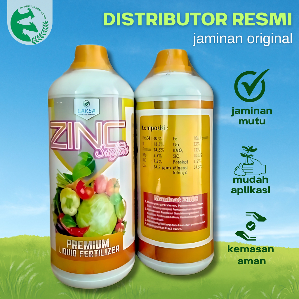Pupuk ZINC Premium Zink Sulfate 1 liter Galaxy Atasi Asam Asaman Padi ZNSO4 Penyubur Jagung Sayur