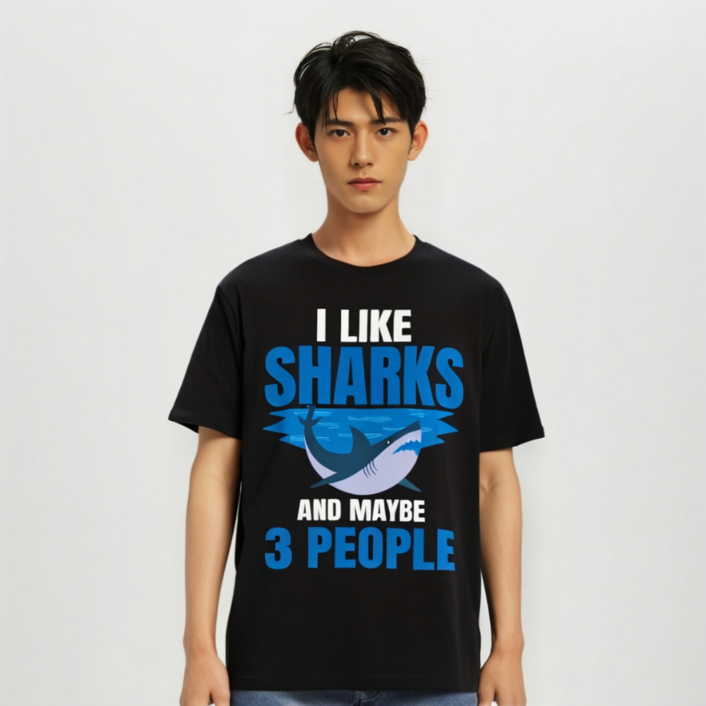 kaoswarna 丨Ikan Predator Terbesar Ahli Biologi Ikan Predator Terbesar Hiu Putih Besar Introvert Kaos