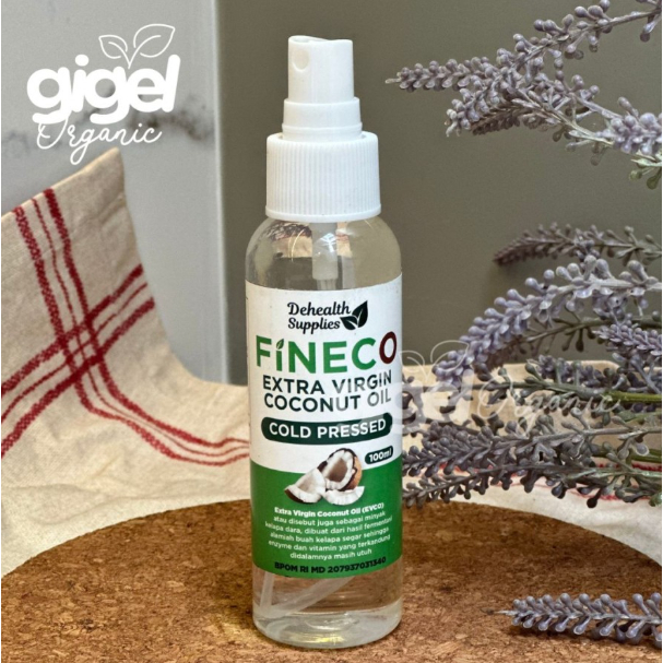 

DeHealth Supplies Extra Virgin Coconut Oil Fineco EVCO 100ml Botol Spray VCO Gigel Organic