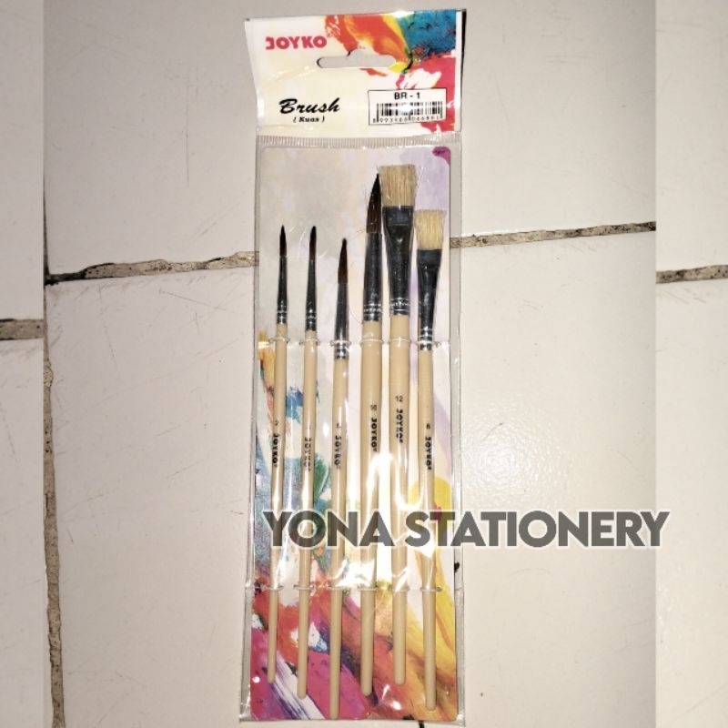 

KUAS JOYKO BR-1 ONE SET | Kuas One set | 1 Set: 6 Pcs Kuas Berbeda