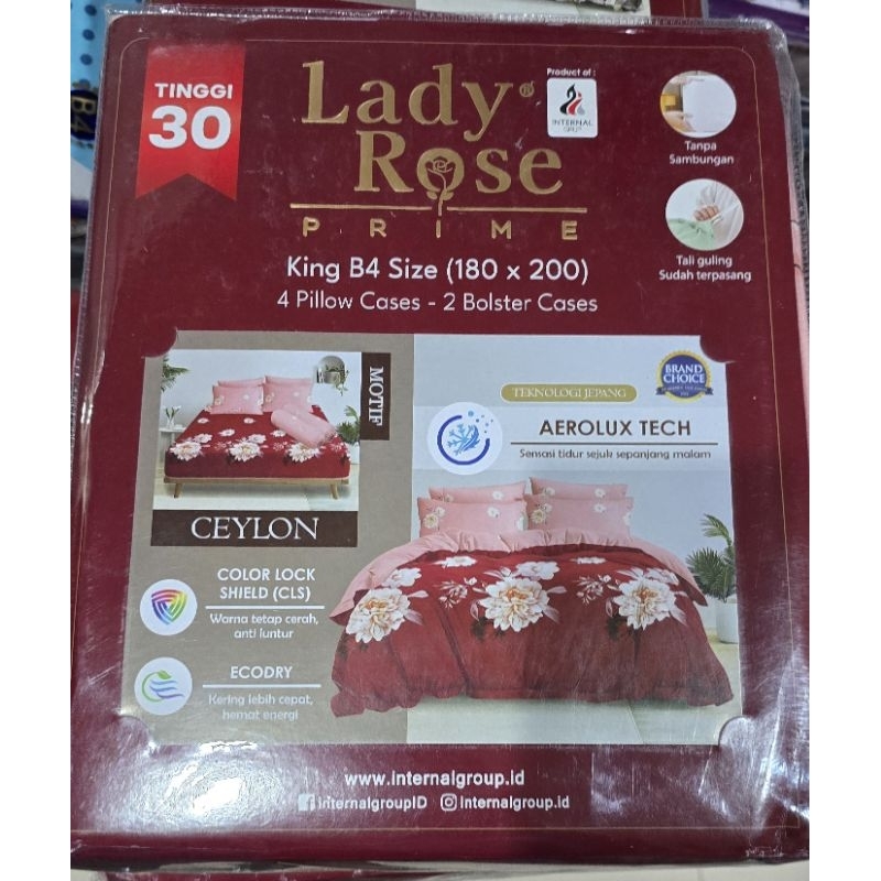 Seprei Lady Rose No. 1 180X200 T. 30 4 Sarung Bantal dan 2 Sarung Guling