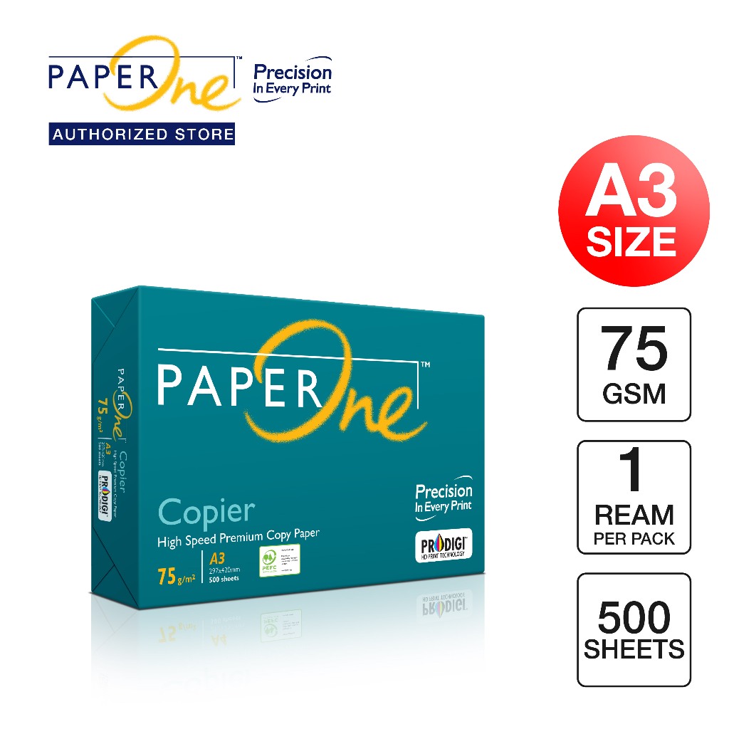 

PaperOne kertas A3 75gr Copier 1Rim (500 lembar ) kertas HVS