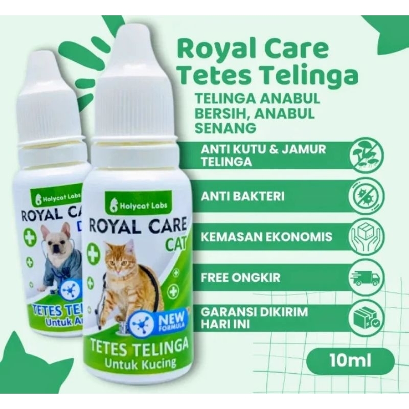 Holycatlabs Obat Tetes Telinga Kucing untuk Kucing Royal Care Telinga Cat