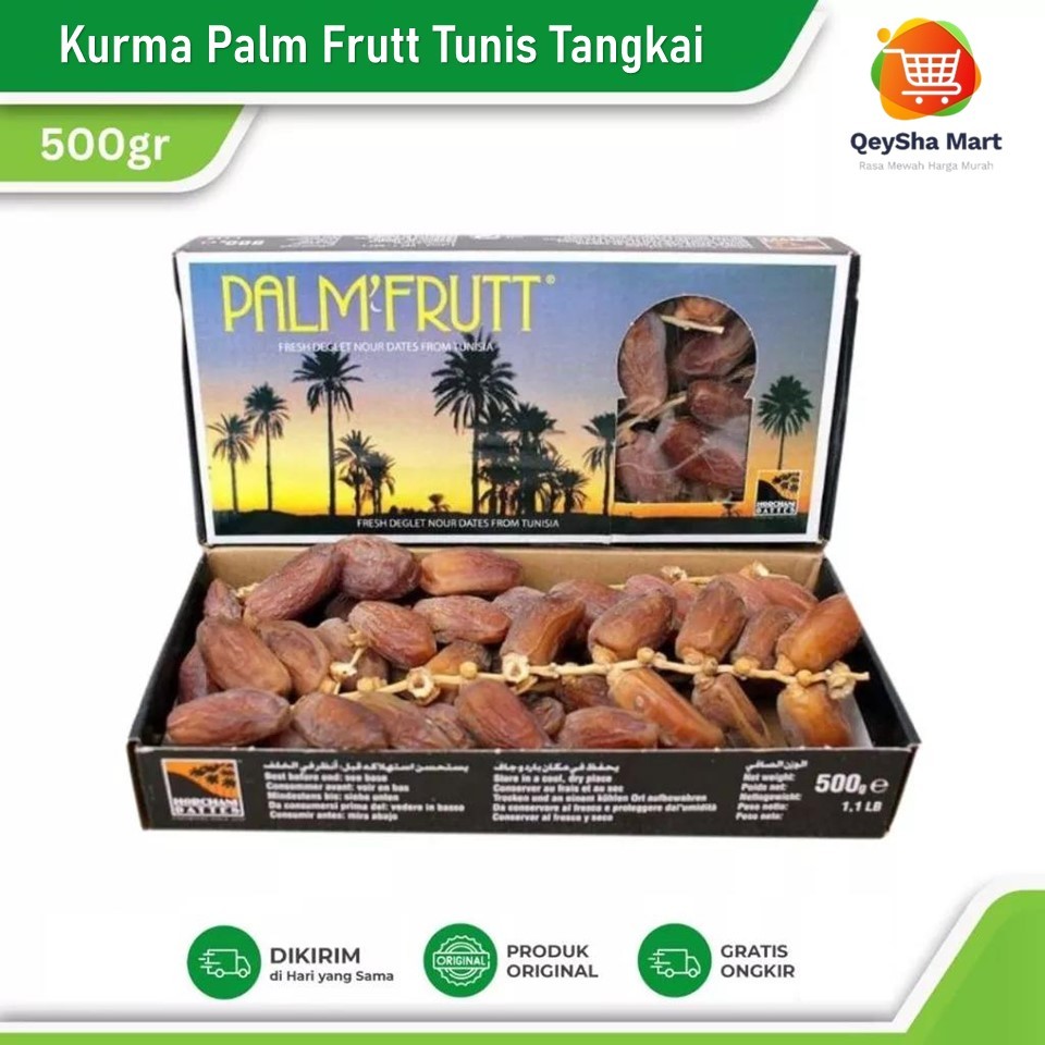 

PALM FRUTT ORIGINAL - Kurma Tunisia Tangkai Palm Frutt Palm Fruit 500gr - Kurma Tunis