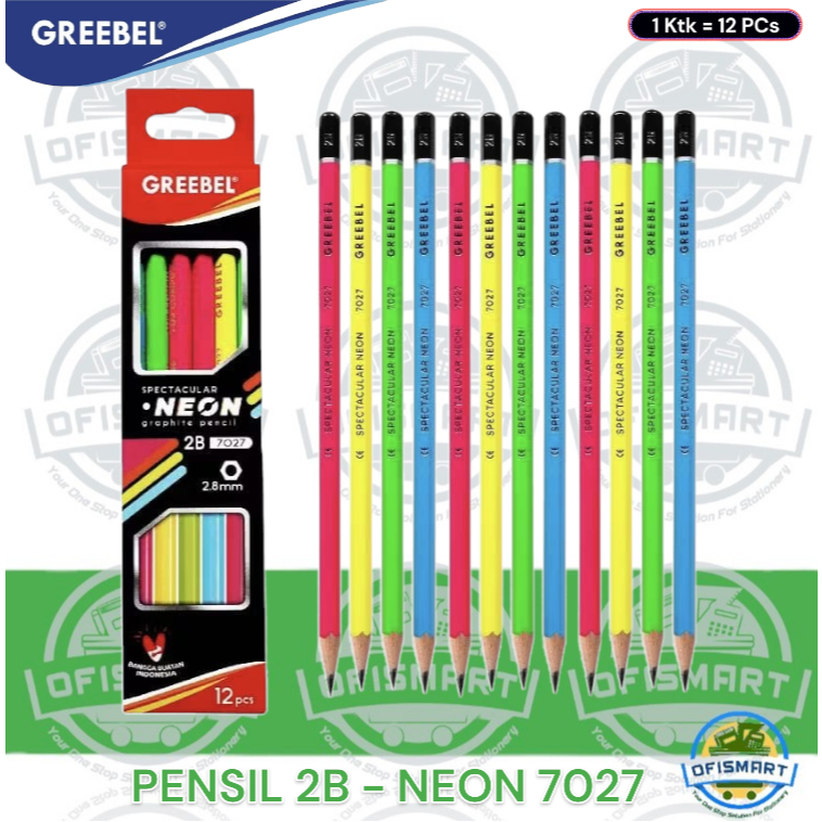 

Greebel Pensil Tulis 2B - NEON 7027 | @1Ktk=12 Pencil