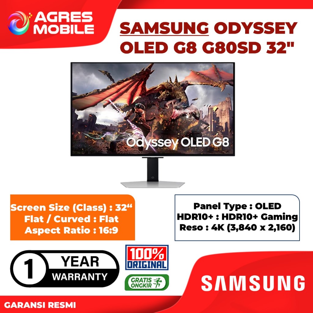 Samsung Odyssey OLED G8 G80SD 32" UHD 240Hz Gaming Monitor