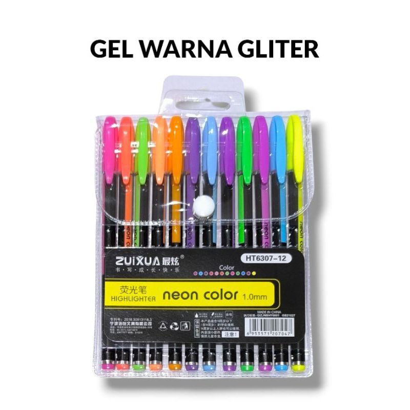 

Bolpoin Pulpen Highlighter Stabilo Gel Glitter 12 Warna
