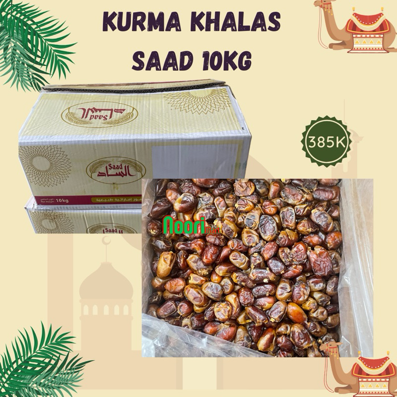 

KURMA KHALAS SAAD 10kg, kholas date crown hijau, kurma manis premium