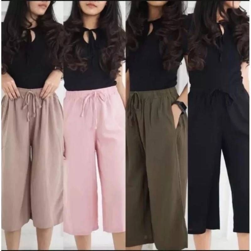 kulot crinkle pendek wanita / celana kulot perempuan / kulot pendek perempuan / kulot