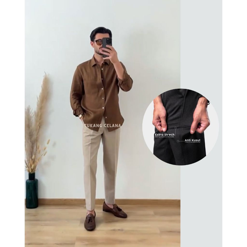TKCLN~Celana Formal Ankle Pria Jumbo Big Size celana bahan pria semata kaki celana formal pria ankle