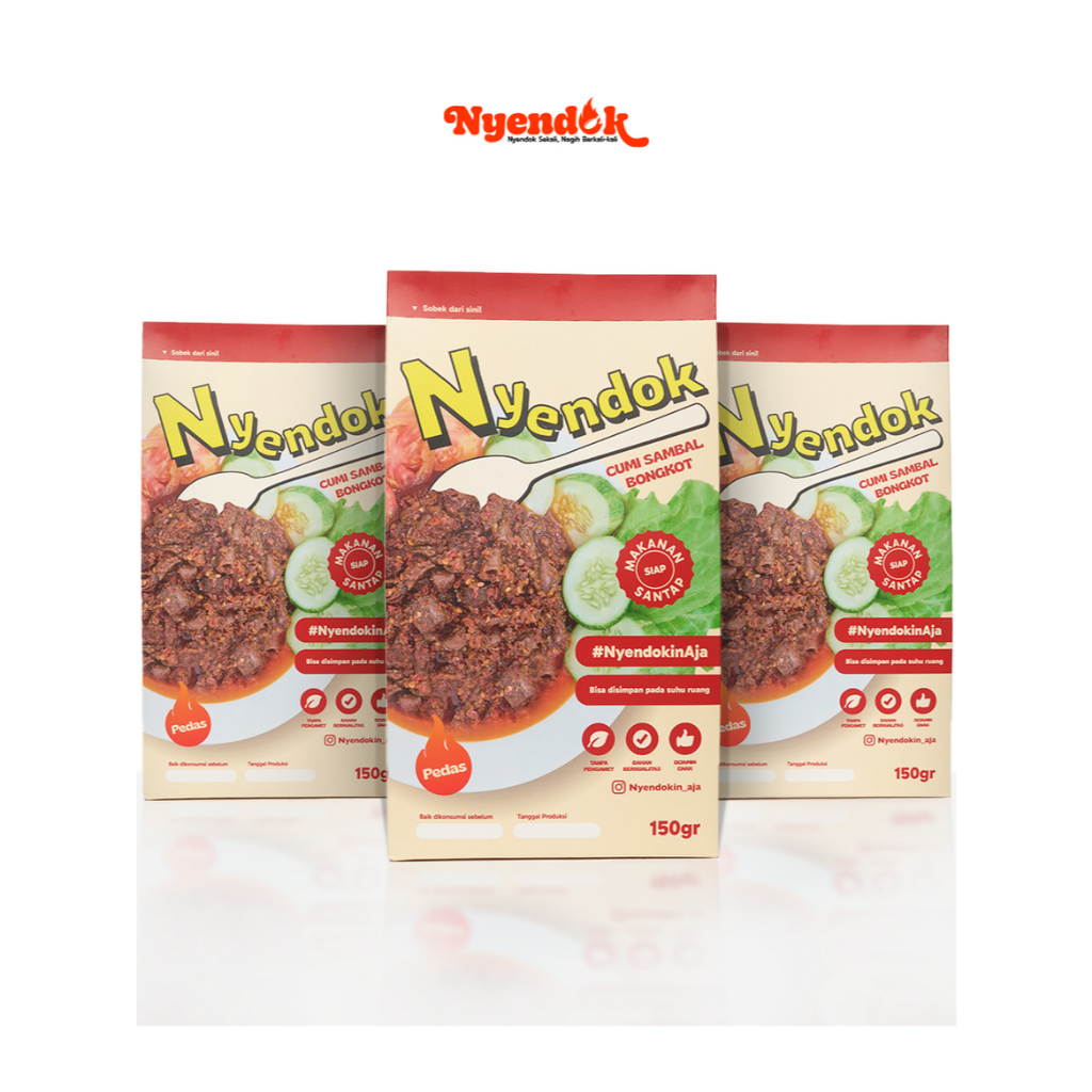 

Nyendok - (Bundle 3 pcs) Oseng Cumi Pedas 150 gr (3 pcs) / Oseng Cumi Halal Kemasan Instan Siap Saji & Makan Langsung