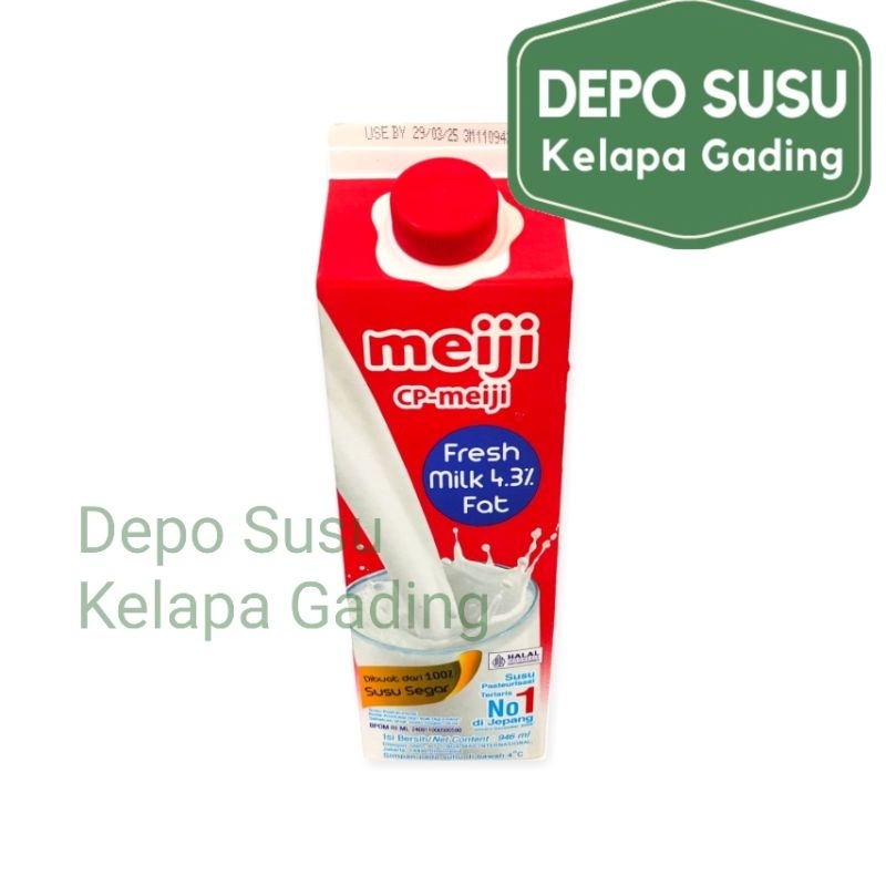 

IO Susu Meiji Fresh Milk Pasteurisasi 946 ml Terlaris nomer 1 di Jepang import Premium 100% Susu