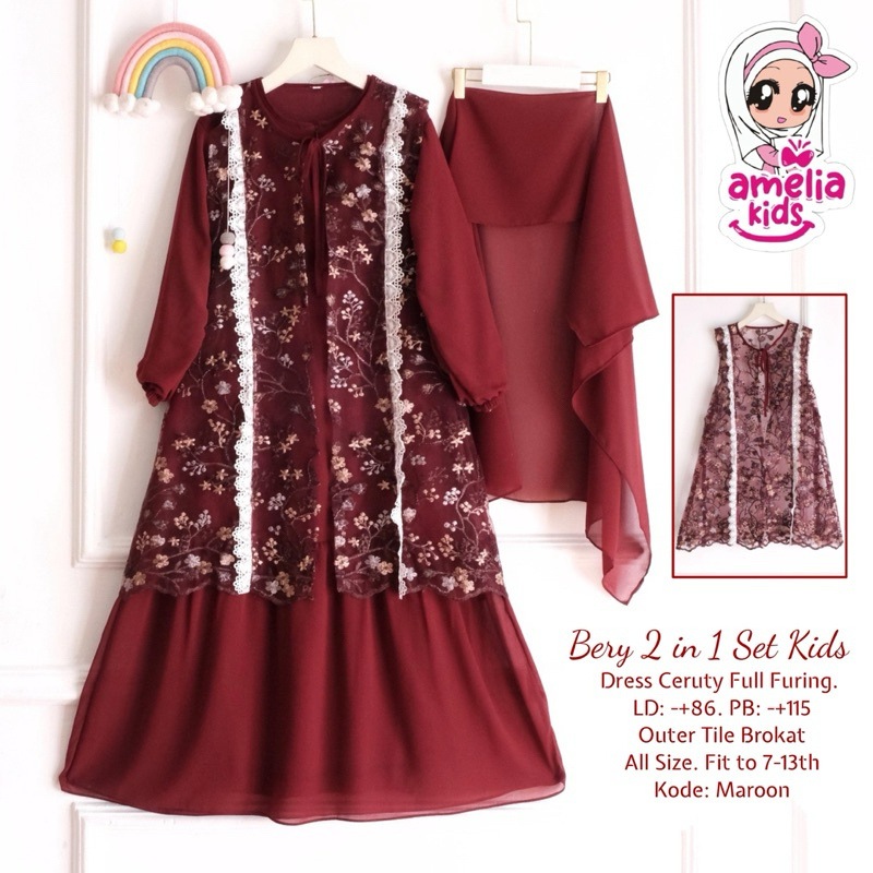 set milea DRESS // DRESS brukat anak perempuan