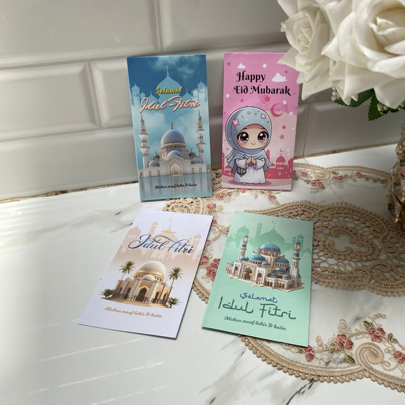 

amplop lebaran idul fitri panjang motif islami isi 10 pcs