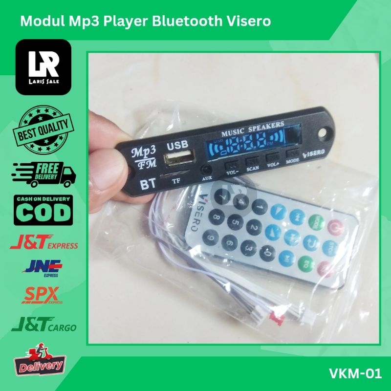 Kit Modul Mp3 Player Bluetooth Visero 5V 12V  USB Flashdisk Radio FM + Remot