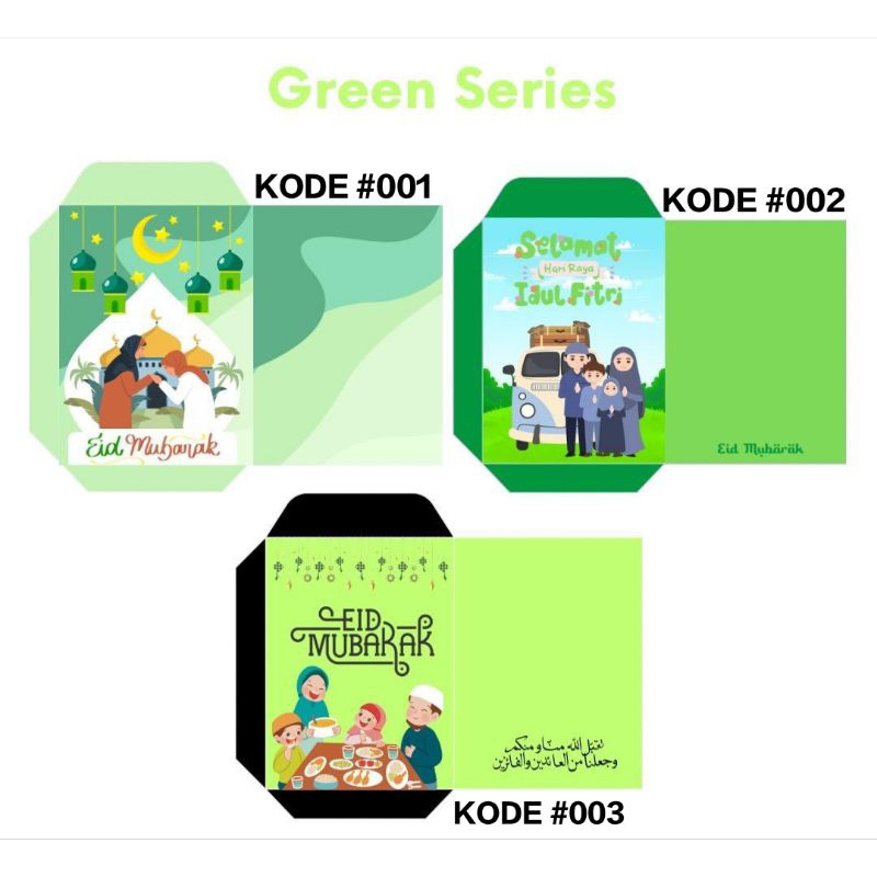 

Amplop Lebaran Mix Green Series isi 10 pcs