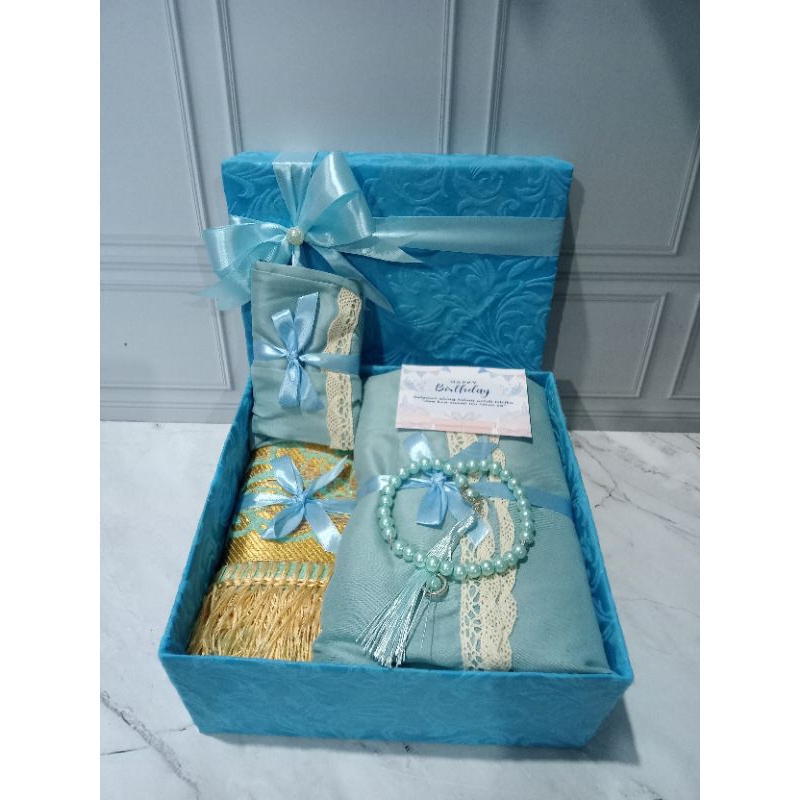 

hampers IdulFitri, lebaran set mukenah jambi