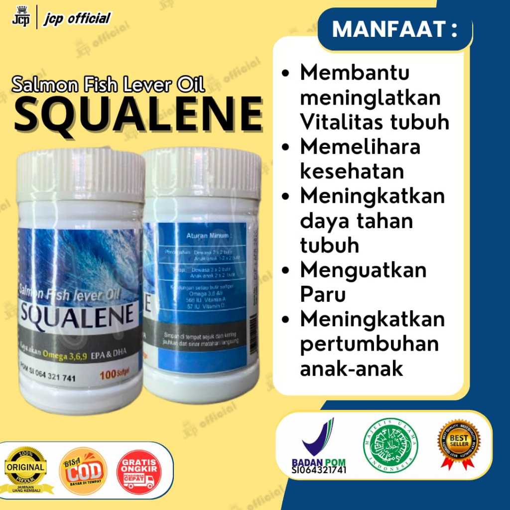 Squalene Minyak Ikan Salmon Fish Lever Oil 100% Original