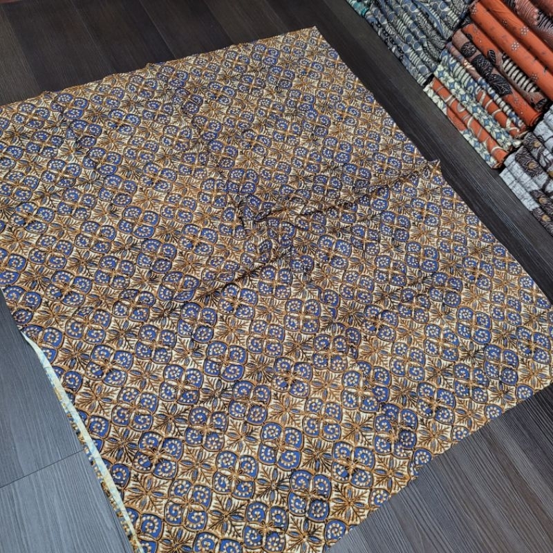 KAIN BATIK POTONGAN WARNA BIRU INDIGO KOMBINASI SOGAN
