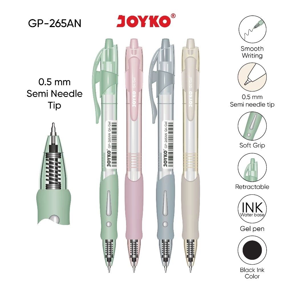 

Gel Pen Pulpen Pena Joyko GP-265AN Q4 Gel 0.5 mm
