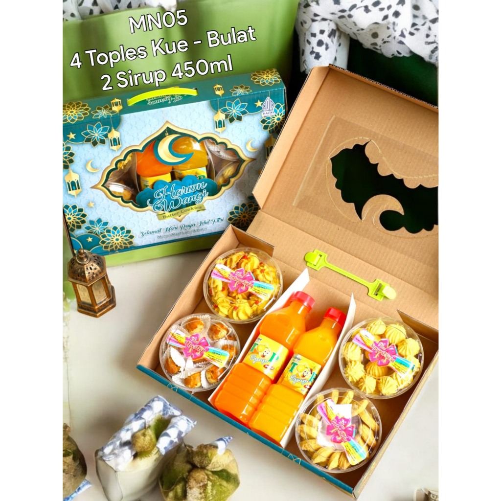 

Hampers Lebaran Premium Parcel Harum Wangi Double Sirup Jeruk & Mangga / EID / Paket Fitrah / Lebaran Gift / Paket Kue Kering dengan Sirup.