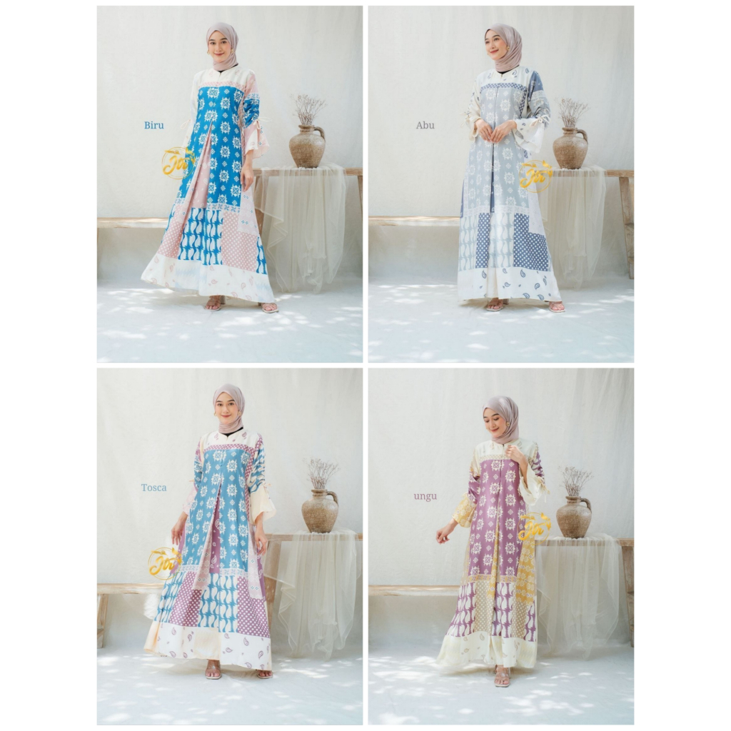 TALIA Dress Gamis Abaya Batik Wanita Muslimah Dior Silk Jlantir JTR