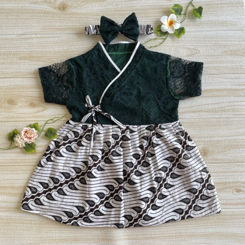 Hanbok Anak / Hanbok Batik / Hanbok Brokat warna Emerald