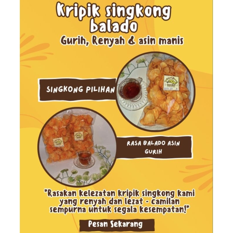 

kripik singkong balado/rasa balado asin manis gurih/cemilan kripik singkong balado 250 gram