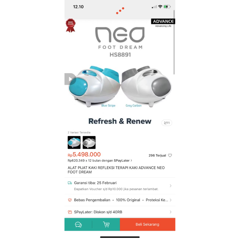 Alat Pijat Kaki Merk Advance Neo Foot Dream HS8891 - Preloved