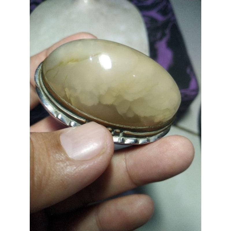 Batu Akik Pandan Kapas Babon Unik kode t1/72