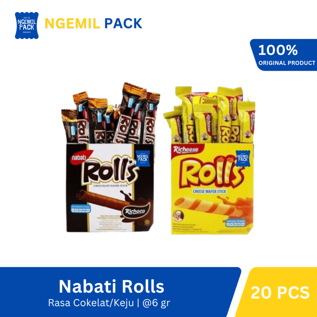 

Nabati Rolls Keju/Cokelat Isi 20pcs @6Gr