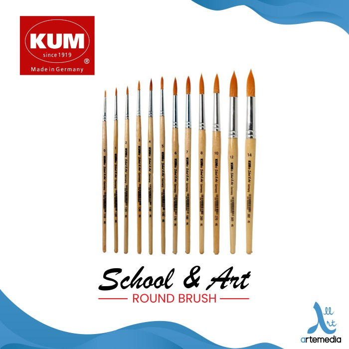 

KUM School and Art Round Synthetic Brush Short Handle Kuas Lukis