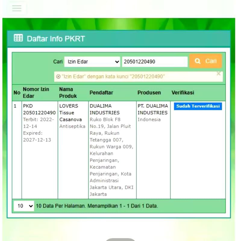 COD Tissue Lovers Casanova Isi 6 Sachet - Tisu Magic Antiseptik
