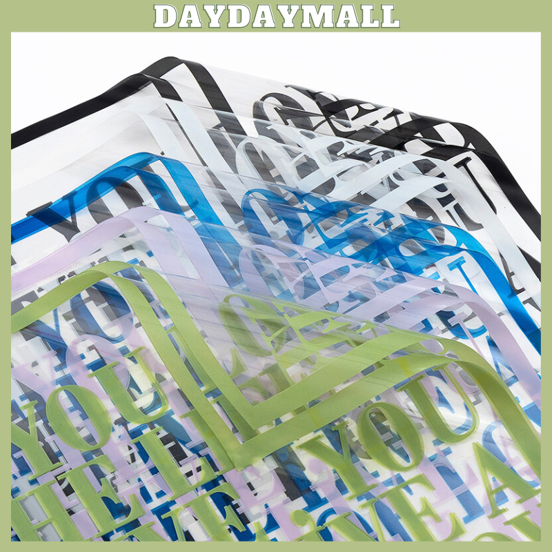 

20 LEMBAR Kertas Buket Cellophane Flower Wrapping Kertas Kado Motif Tulisan 6124