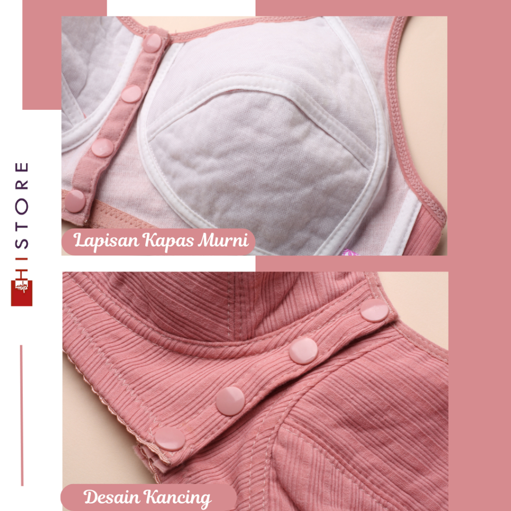 Bra BH Wanita Push Up Kancing Buka Depan Tanpa Busa & Tanpa Kawat Lembut & Nyaman 2093