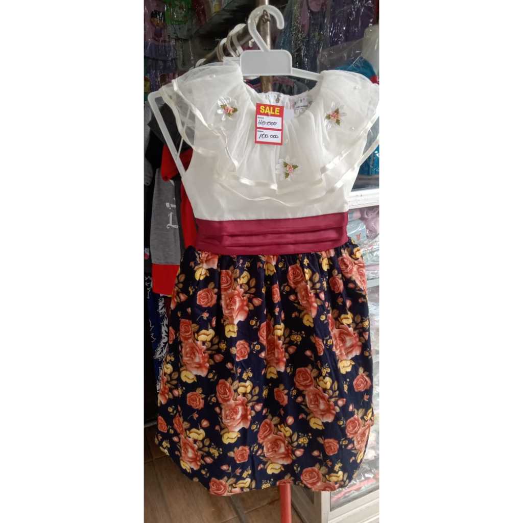 Dress Anak Korea Bunga Putih