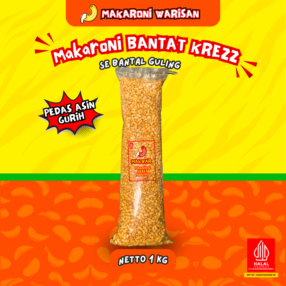 

(1 Ball) KERUPUK MAKARONI BANTAT (1kg) - MAKARONI KREZZ JAGUNG MANIS PEDAS