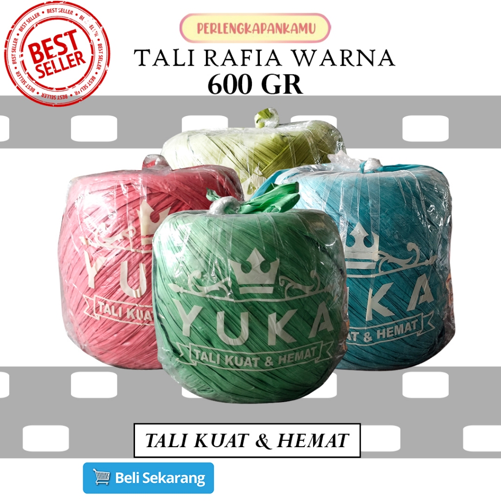 

Tali Rafia Warna Plastik Gulungan Besar Rapia Plastic Murah Kuat Tebal 600gr