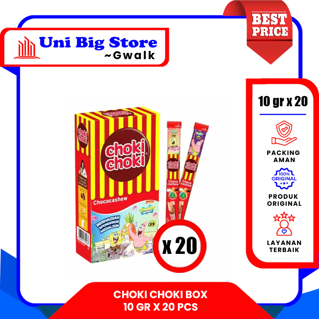 

CHOKI CHOKI CHOCO CHOCOLATE CASHEW BOX - (10 gr x 20 pcs)