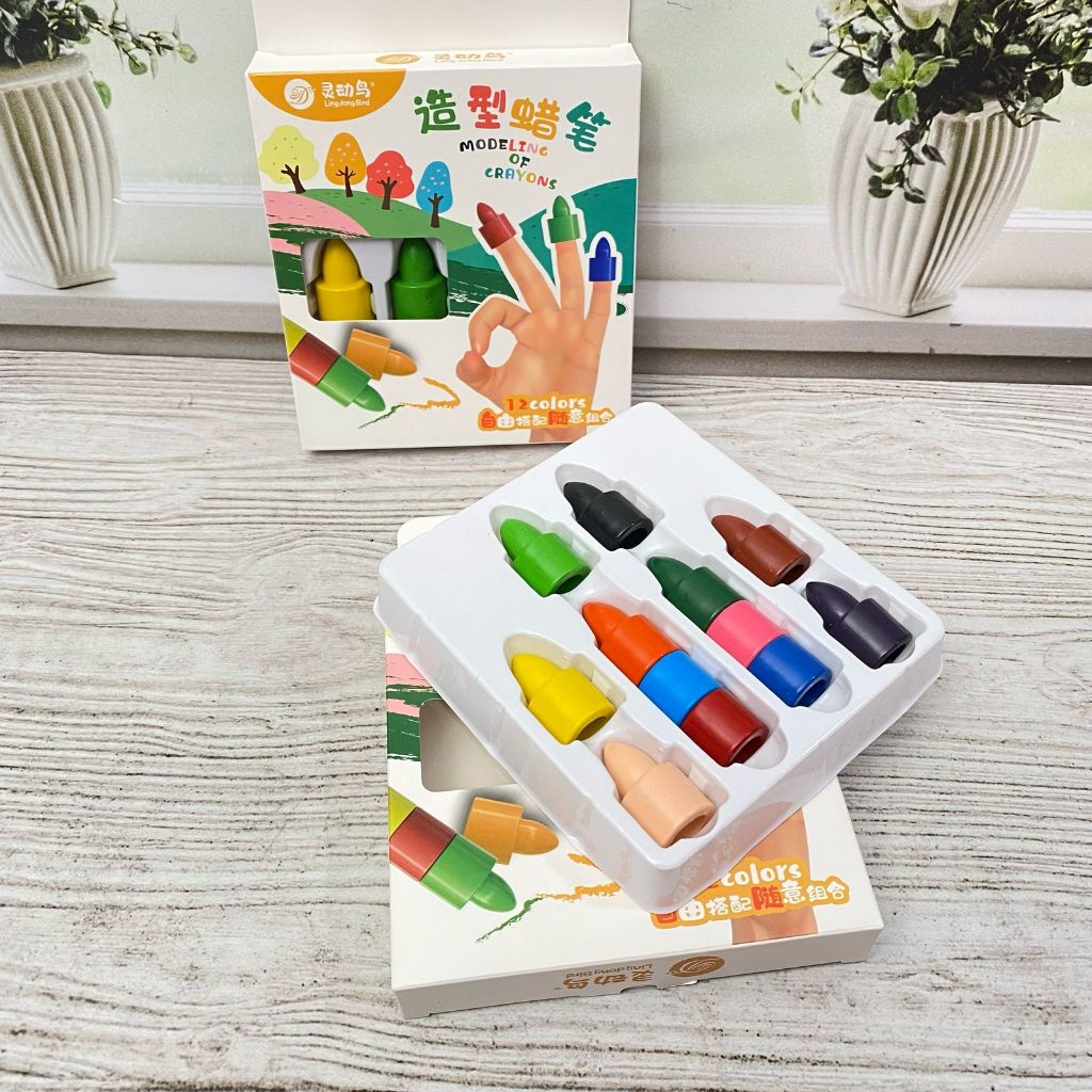 

Lingdong Brid Crayon Jari Isi 12 Pcs / Alat Mewarnai Anak Anak Crayon Lilin Tersedia Banyak Warna