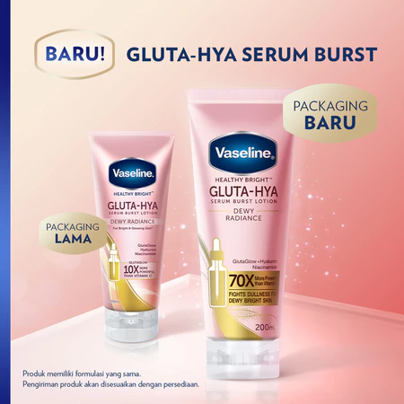 Vaseline Healthy Bright Gluta Hyaluron NiacinamideSerum Lotion Dewy Radiance